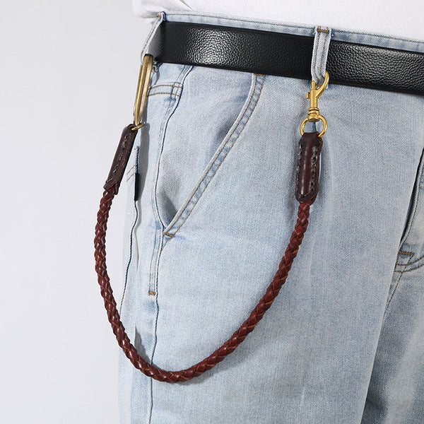 Leather Wallet Chain Braided Wallet Chain Leather Wallet Strap