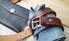 Cool Handmade Brown Leather Mens Belt Leather Belt for Men