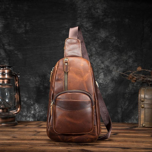 Men's Vintage Leather Sling Bag
