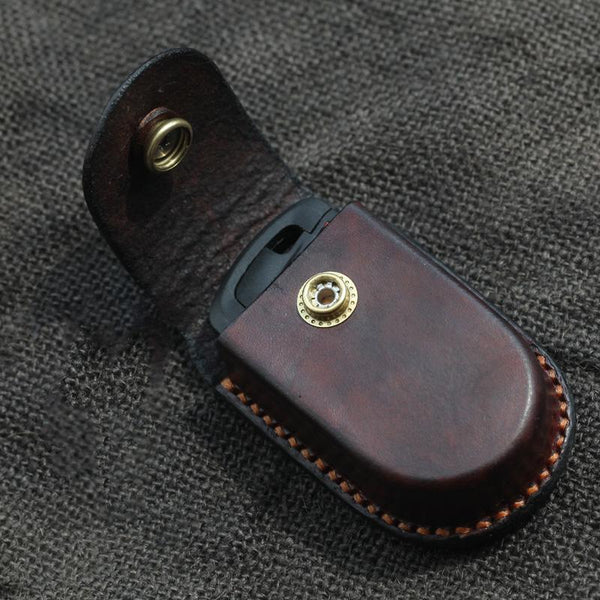 Handmade Black Leather Mens Car Key Case Brown Car Key Holder with Bel –  iChainWallets