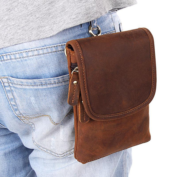 Leather Crossbody Bag Belt Loop Pouch