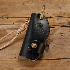 Handmade Leather Key Holders Indian Leather Keychain Moto Key Chain Key Ring for Men