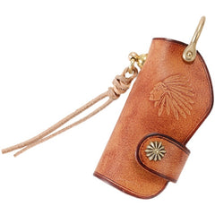 Handmade Leather Key Holders Indian Leather Keychain Moto Key Chain Key Ring for Men