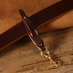Brown Leather Glove Holder Strap with Clip Leather Keychains With Belt Loop Handmade KeyChains for Men