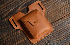 Best Coffee LEATHER MENS Cigarette Pack Holder Cell Phone Holster Belt Pouch FOR MEN