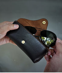 Best Mens Black Leather Glasses Case Glasses Box Handmade Eyeglasses Case for Men