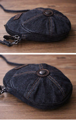 Unique Denim Cap Mini Shoulder Bags Belt Pouch Denim Cap Phone Messenger Bag