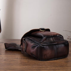 Coffee Leather Men Belt Pouch Vintage Drop Leg Bag Biker Purse Side Belt Bag for Men