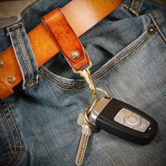 Leather Belt Loop for Keychains Key Holder Leather Belt Key Chain Clip