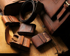 Cool Wooden Leather Mens 20pcs Cigarette Case With Belt Loop Best Cigarettes Holder Box for Men