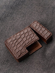 Crocodile Leather Mens S.T.Dupont Lighter Case Black Lighter Holders For Men