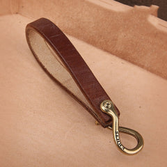 Handmade Leather Keychain Brass Key Holder Leather Biker Key Ring for Men