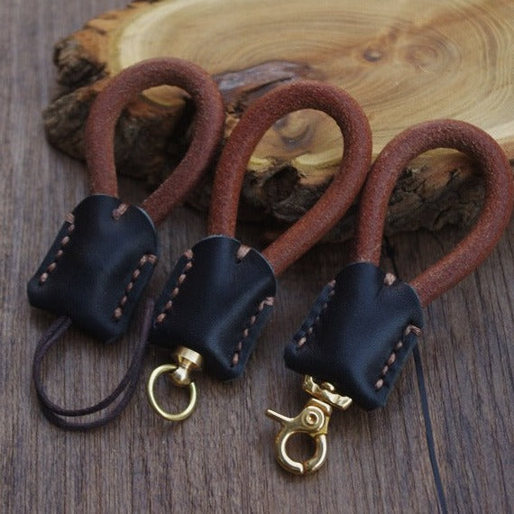 Handmade Leather Keychain Moto KeyChains Key Holders Leather Key Chains Key Ring for Men