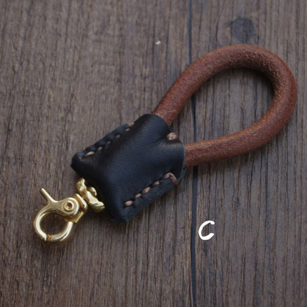 Leather Keychain Moto KeyChains Handmade Key Holders Leather Key Chains Key Ring for Men