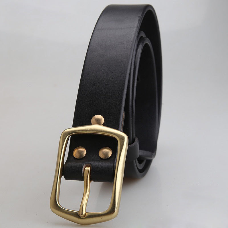 Handmade Mens Coffee Brass Leather Belts Handmade Leather Belt for Men