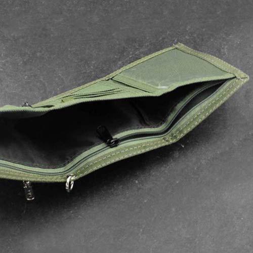 Olive Green Canvas Pocket Wallet 