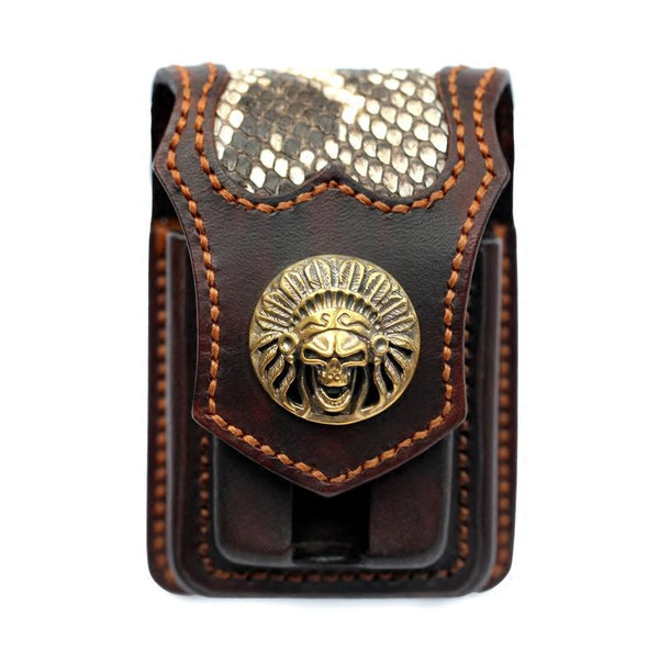 Brown Leather Mens Engraved Skull Cigarette Holder Case Vintage Custom –  imessengerbags