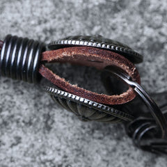 Handmade Biker Trucker Motorcycle Cool Key Ring Keychain Fob Leather Braided Keychain