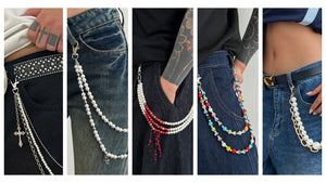 18 Ball Wallet Chain Favorites - Pearl Layering, Heart Stones, Cross Pendants & Crystal