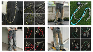 34 Beaded Wallet Chain Selection - Crystal, Gemstone & Cross Collections