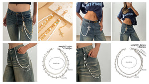 16 Beaded Wallet Chain Favorites - Turquoise, Pearl & Metal Chains