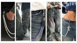 40 Ball Wallet Chain Styles - Lava Stone, Skull Bead, Dice, Pumpkin & Star Tassel