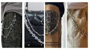 18 Barbed Wire Wallet Chain Essentials - Punk Spiked & Street Style