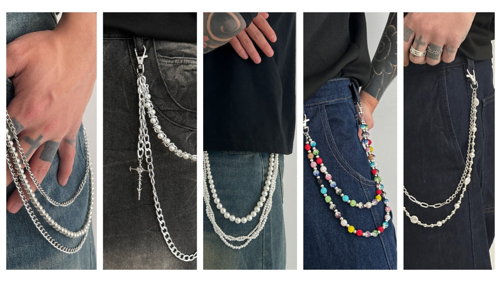 34 Ball Wallet Chain Picks - Lava Stone, Turquoise, Obsidian, Pearl & More