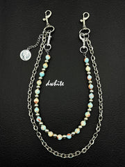 Light Blue Ball Wallet Chain Double Wallet Chain - iChainWallets