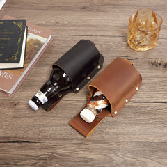 Leather Water Bottle Belt Holder Pouch Leather Drink Bottle Belt Holder Leather Belt Water Bottle Holder - iwalletsmen