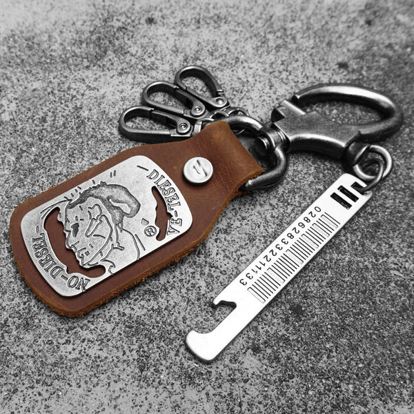 trendy keyrings​ Cool Bottle Opener Keychain Coolest Keychains Leather Fob Keychain Mens Leather Keychain