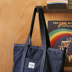 Mens Blue Denim Large Tote Bags Denim Handbag Denim Large Tote Shoulder Bag for Men Women