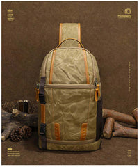 Sling Bag for Big Man - Waxed Canvas Large Sling Backpack - Large Canvas Sling Bag