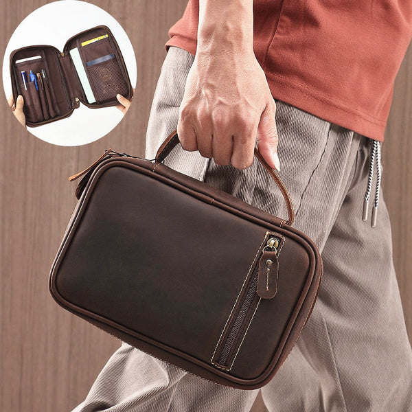 Leather Mini Briefcase ipad Mini Briefcase for Men Mini Briefcase Bag Leather - iwalletsmen