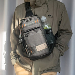 Sling Bag for Big Man - Large Nylon Sling Backpack - Black
