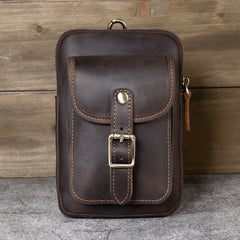 Black Belt Clip On Pouch Mens Belt Pouch Leather Belt Phone Pouch Leather Phone Belt Pouch - iwalletsmen