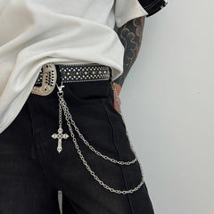 Mens Biker Wallet Chain With Cross Cool Wallet Chain - iChainWallets