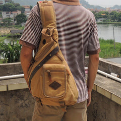 Large Canvas Sling Bag for Big Guys - Interior Layout