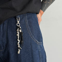 Beaded Wallet Chain Black Ball Wallet Chain - iChainWallets