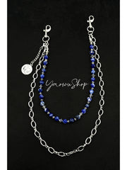 Black Turquoise Beaded Wallet Chain 