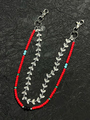 Red Beaded Pants Chain Double Pants Chain - iChainWallets