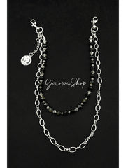 Womens White Stone Wallet Chain Double Wallet Chain - iChainWallets