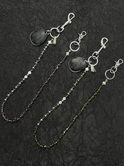 Long Beaded Pants Chain Crystal Bead Wallet Chain with Keychain - iChainWallets