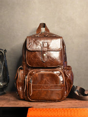 Large Leather Sling Bag for Big Guys - Back View