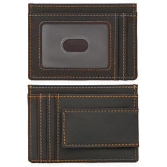 Brown Leather Magnetic Money Clip Wallet Card Holder wallet with Money Clip - iwalletsmen