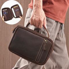 Leather Mini Briefcase ipad Mini Briefcase for Men Mini Briefcase Bag Leather - iwalletsmen