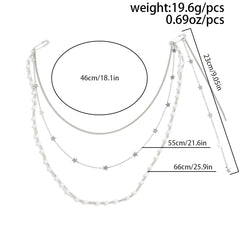 Pearl Wallet Chains Womens Triple Wallet Chain Star Beaded Wallet Chain for Women - iChainWallets