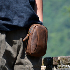 Small Pouch Bag for Men Cell Phone Belt Holster Mens Leather Belt Bag Leather Belt Pouch - iwalletsmen