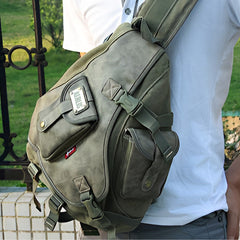 big sling bag for men tactical nylon front view