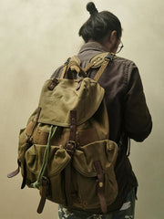 Green Mens Canvas EDC Backpack